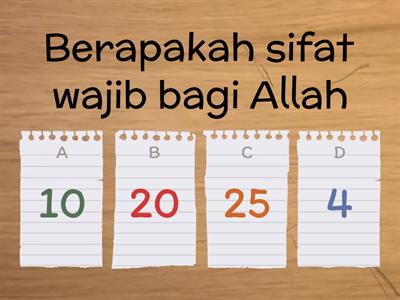 Akidah tahun 3-5 : Sifat wajib bagi Allah