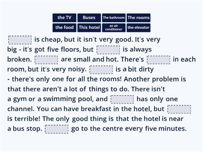 Hotel Review: Sentence Structure