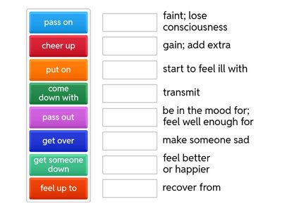 Opt Academy B1 unit 4 phrasal verbs MATCHING