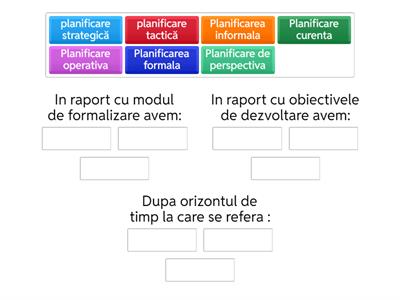 Criterii de clasificare planificare economica