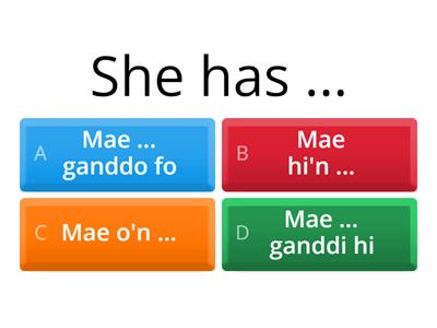 Trydydd Person (Presennol) - Third Person (Present Tense)