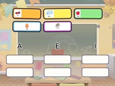 match the picture to the vowel