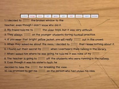 GI B1+ U6 Social and emotional competence vocabulary