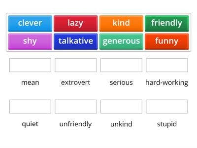 Personality traits - Opposites