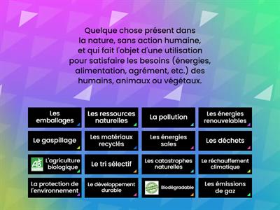 Le lexique de l'écologie 