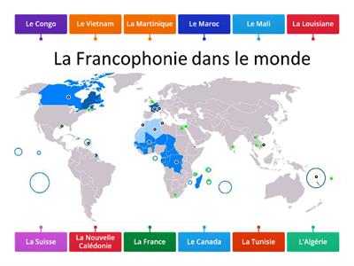 Identify and Locate some francophone countries