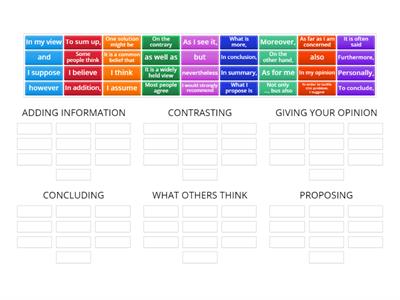 OPINION ESSAY - Linking expressions