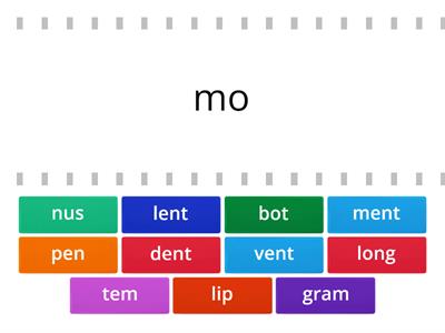 Find the match that goes with this open syllable to make a word.