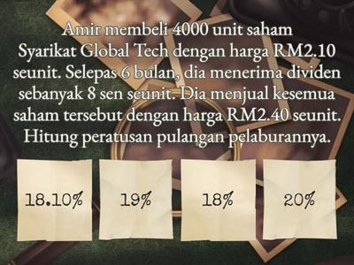 Matematik Tingkatan 3 - Matematik Pengguna : Bahagian Simpanan dan Pelaburan