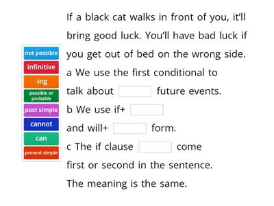 P4 16.3 ex4 first conditional. Complete the rules.