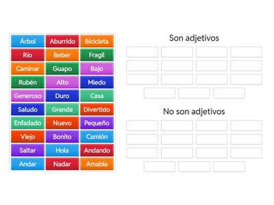 IDENTIFICACIÓN DE ADJETIVOS