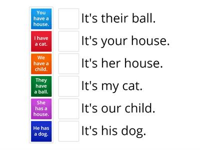 Possessive pronouns MatchUp