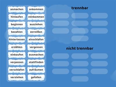 trennbare und nicht trennbare Verben zu B1 Plus 