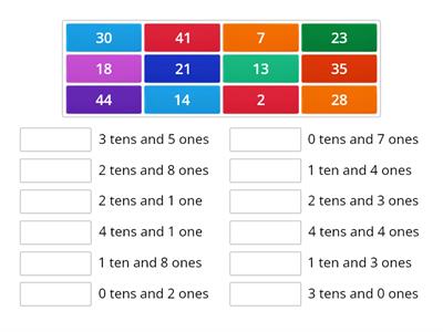 within 50- tens and ones match up