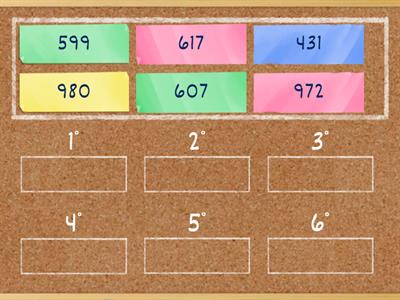 Metti i numeri in ordine CRESCENTE!