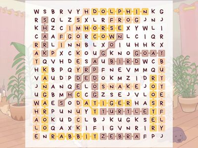 動物英文名稱搜字遊戲