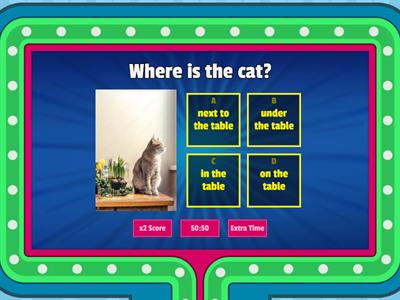 in, on, under, next to