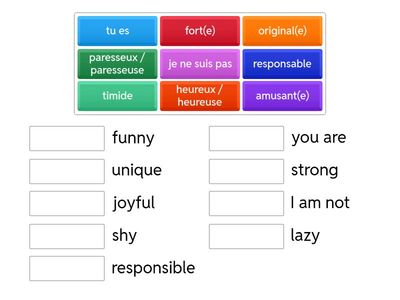 Tu es comment - Y9 personality