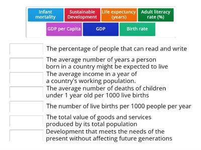  Development Indicators - KS3 Activity 