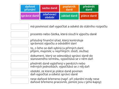 Daně - základní pojmy - honička