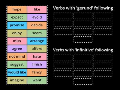 ESL Brains Gerund/Infinitive sort