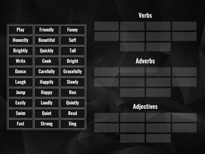 Verbs, Adverbs, and Adjectives Practice
