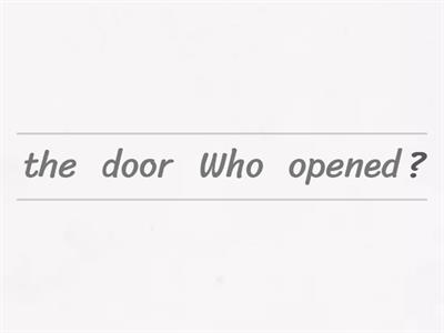 Object and subject questions