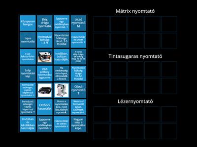 Mátrix tintasugaras lézer nyomtatók kvíz