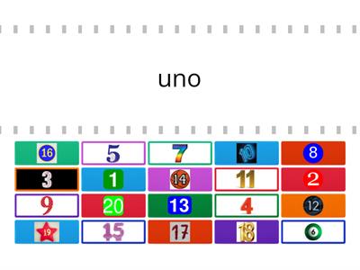 Spanish Numbers 1-20