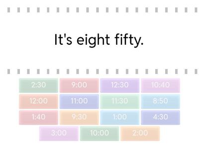 Telling the time find the match