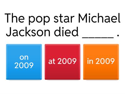 B1 Prepositions of time at, in, on 