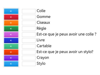 Le matériel scolaire en anglais - à l'oral - CE2/CM1