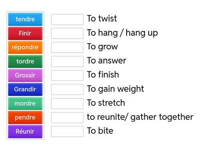 IR and RE verbs - Match up