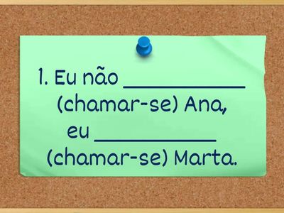  Complete com a forma correta do verbos no Presente do Indicativo - 1ª conj.