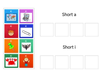 Short vowel picture sort