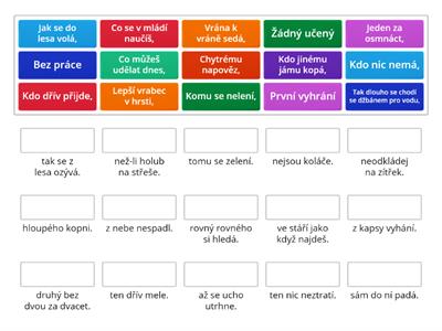 PŘÍSLOVÍ - spojte části, které patří k sobě