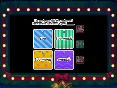 Too, too much, too many, enough