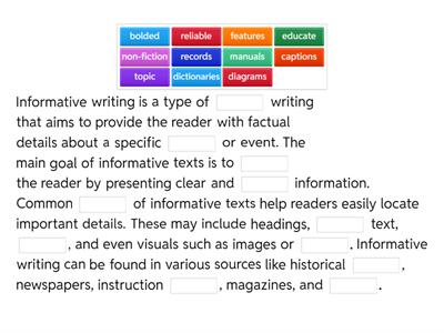 Informative Texts - Cloze