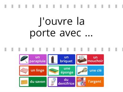 Objets du quotidien/phrases avec indices