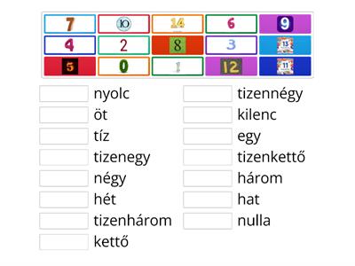 Számok betűkkel 1.osztály