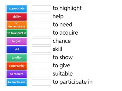 volunteering form vocab L1 