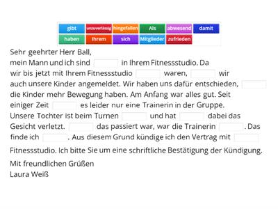 DTZ-Brief „Vertrag kündigen“