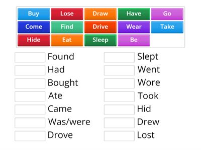 Irregular verbs