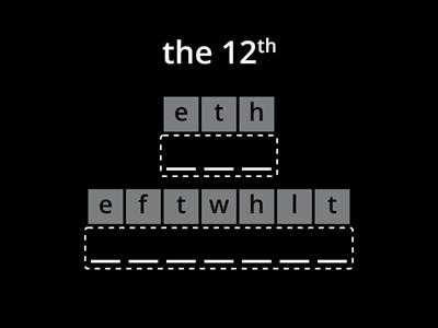 Ordinal numbers - writing exercise