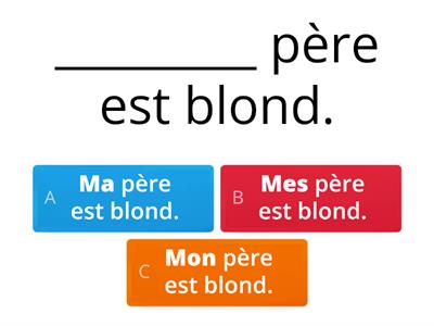 Les adjectifs possessifs