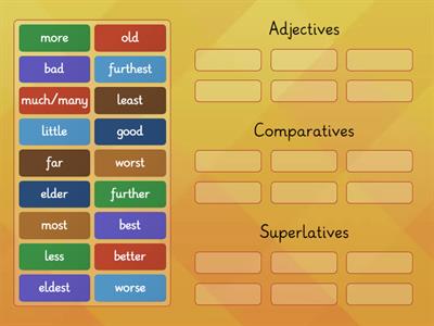 Adjectives, Comparatives, Superlatives