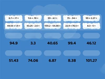 Add and Subtract Decimals