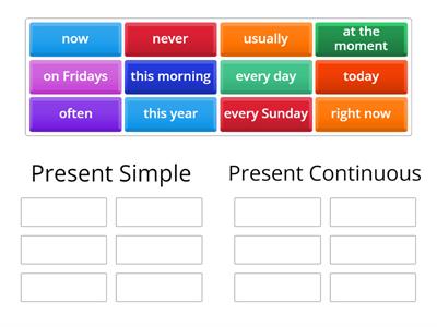 Present Simple & Continuous: Time expressions