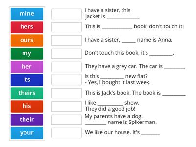 Possessive Adjectives and Possessive Pronouns