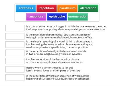 Rhetorical devices, definitions